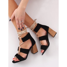 Sandales à talons noires LL-229P Noir 2