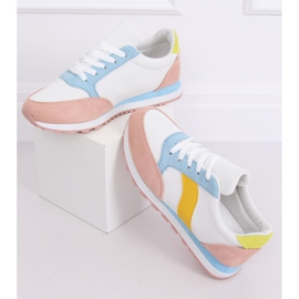 Chaussures de sport multicolores BL191P Blanc blanche bleu rose jaune 1