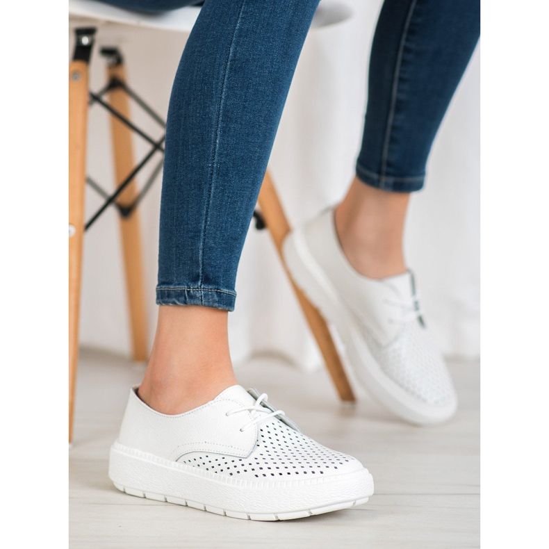 Goodin Chaussures en cuir léger blanc 2