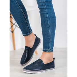 Goodin Espadrilles En Cuir Ajouré bleu 2