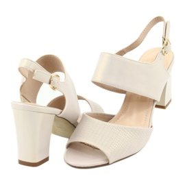 Sergio Leone Sandales féminines Beige Pearl Beige SK778 sur le poste 4