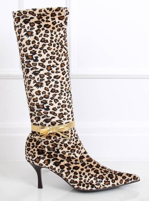 Bottes léopard panthère B36025-L02 brun 2