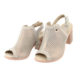 Sandales ajourées beige / or Filippo DS757 d'or 3