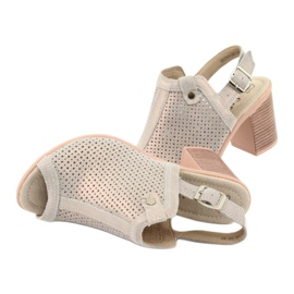 Sandales ajourées beige / or Filippo DS757 d'or 5
