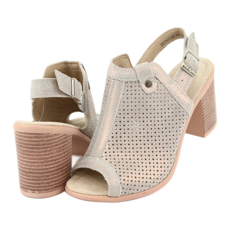 Sandales ajourées beige / or Filippo DS757 doré 4