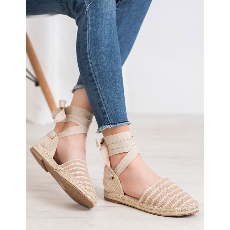 Small Swan Espadrilles Avec Ruban Décoratif beige 2
