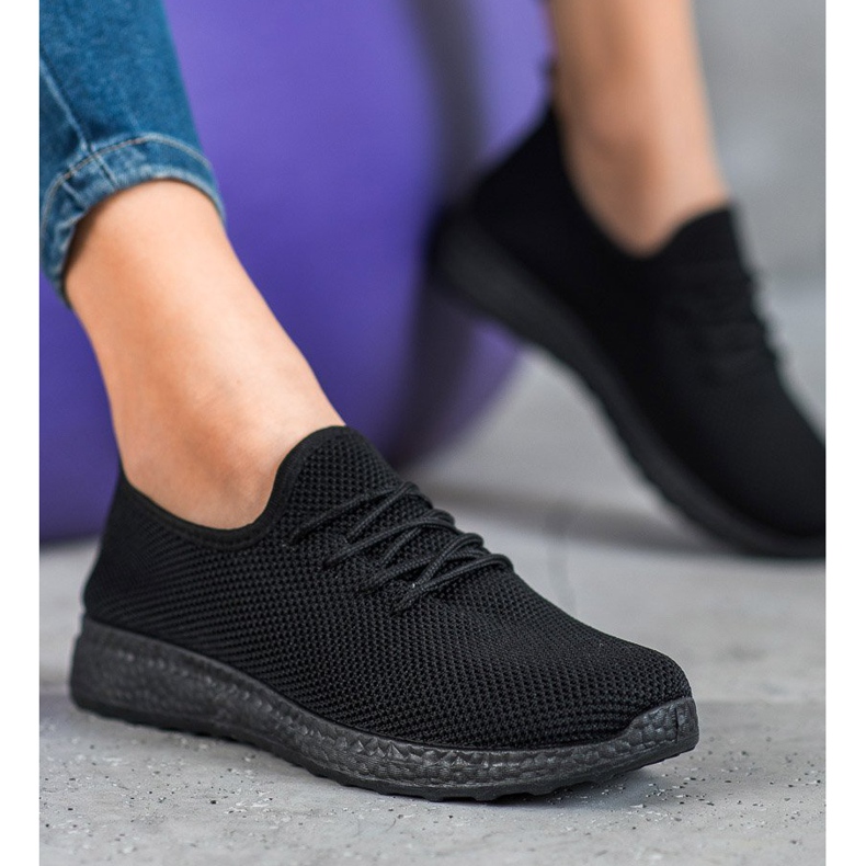 SHELOVET Chaussures confortables sur la plate-forme noir 1
