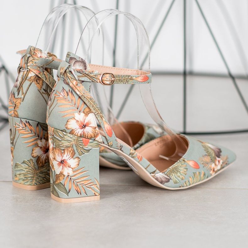 Seastar Escarpins à fleurs multicolore vert 1