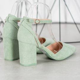 Seastar Escarpins en daim élégants vert 4