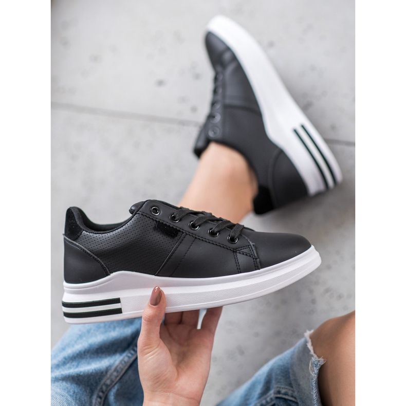 SHELOVET Chaussures de sport noires à la mode 2