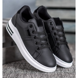 SHELOVET Chaussures de sport noires à la mode 1