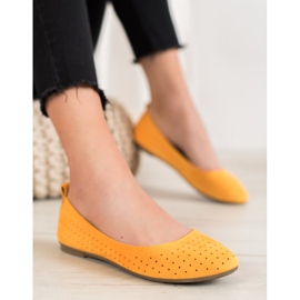 SHELOVET Ballerines ajourées jaune 5