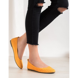 SHELOVET Ballerines ajourées jaune 3