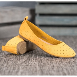SHELOVET Ballerines ajourées jaune 4