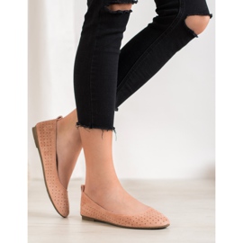 SHELOVET Ballerines ajourées rose 1