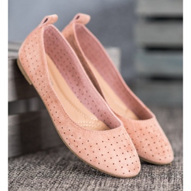 SHELOVET Ballerines ajourées rose 2