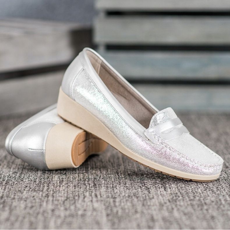 Comer Mocassins élégants sur la plate-forme gris 1