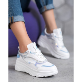 SHELOVET Baskets blanches à la mode bleu 3