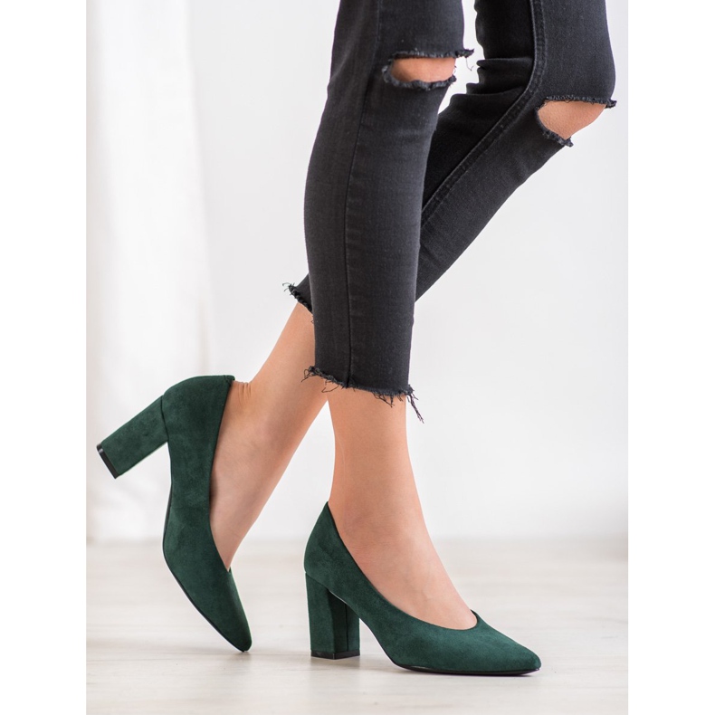 W. Potocki Escarpins à paillettes vert 1