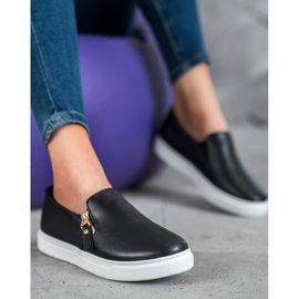 SHELOVET Slipons noirs avec une fermeture éclair le noir 1 SHELOVET Slipons noirs avec une fermeture éclair le noir 1