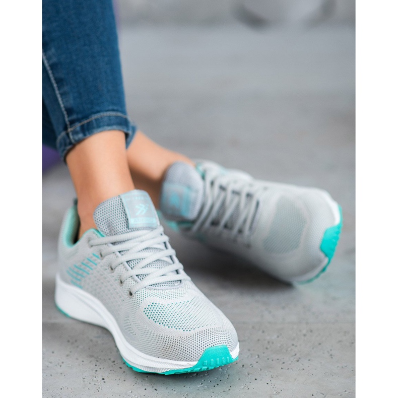 Ax Boxing Chaussures de sport ajourées confortables gris vert 2