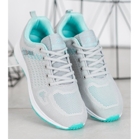 Ax Boxing Chaussures de sport ajourées confortables gris vert 3