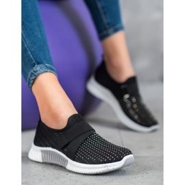 SHELOVET Slipons Noirs Avec Cristaux le noir 1 SHELOVET Slipons Noirs Avec Cristaux le noir 1