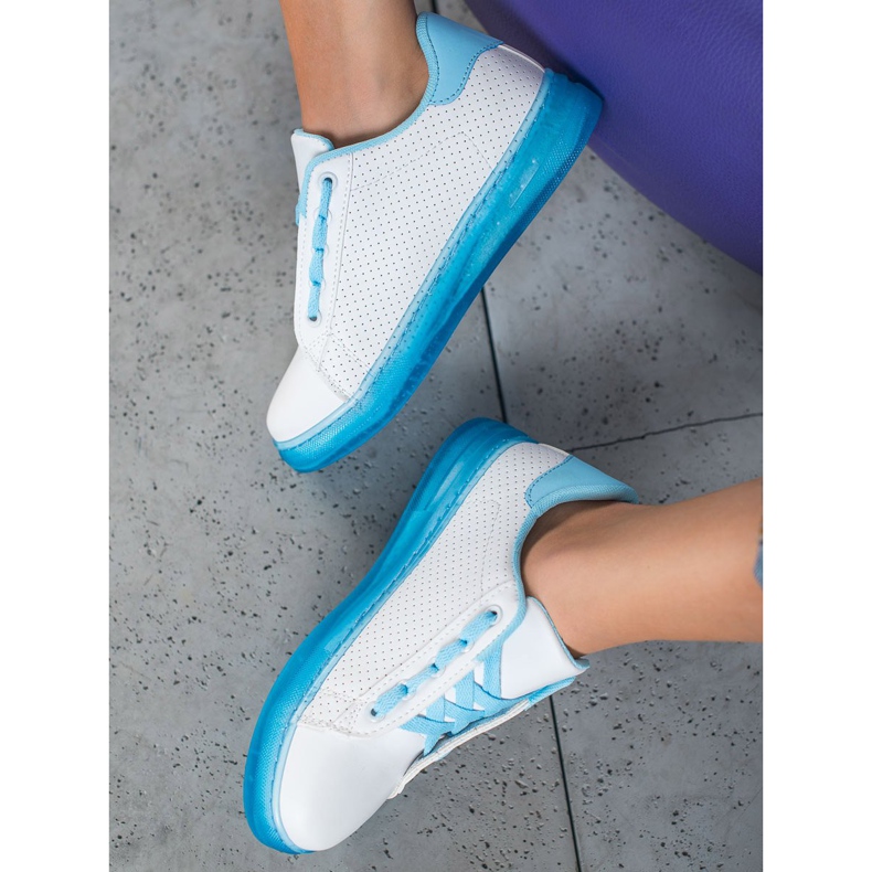 SHELOVET Chaussures à semelle fluo blanche bleu 1 SHELOVET Chaussures à semelle fluo blanche bleu 1