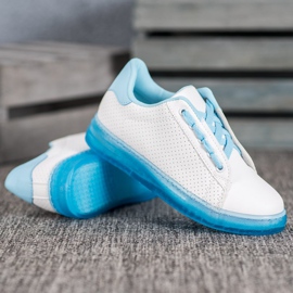 SHELOVET Chaussures à semelle fluo blanche bleu 2