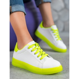 SHELOVET Chaussures à semelle fluo blanche jaune 1