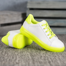 SHELOVET Chaussures à semelle fluo blanche jaune 4