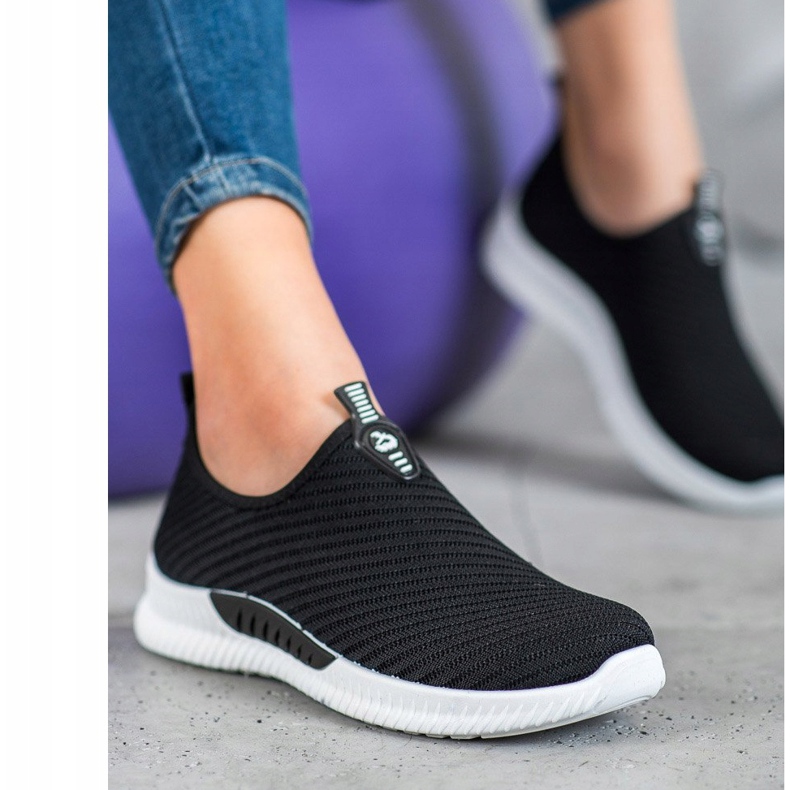 SHELOVET Chaussures de sport à enfiler le noir 1