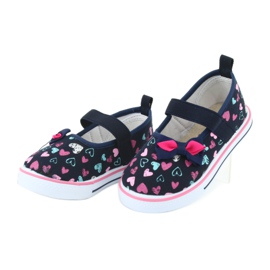 Nœud ballerines insert cuir Atletico blanche bleu marin bleu rose 3