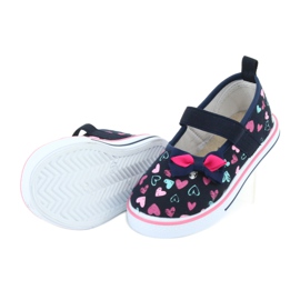 Nœud ballerines insert cuir Atletico blanc bleu marine bleu rose 5