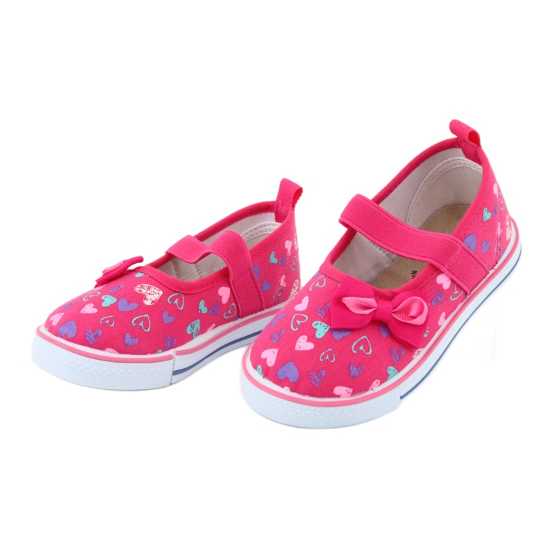 Nœud ballerines insert cuir Atletico blanche violet rose 3