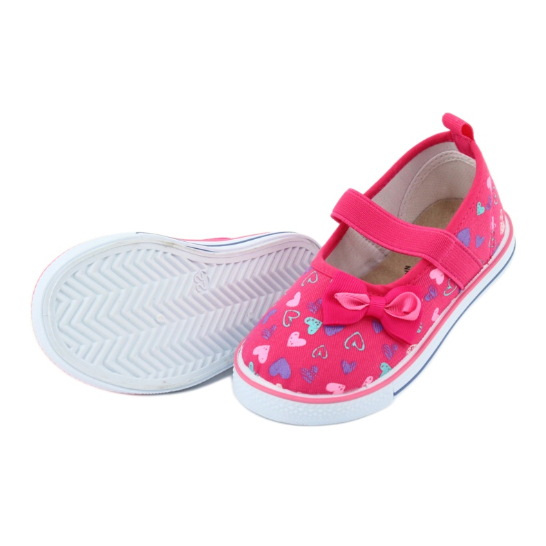 Nœud ballerines insert cuir Atletico blanc violet rose 5