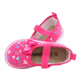 Nœud ballerines insert cuir Atletico blanc violet rose 6