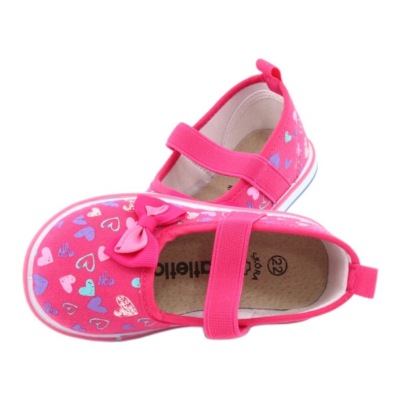 Nœud ballerines insert cuir Atletico blanc violet rose 6