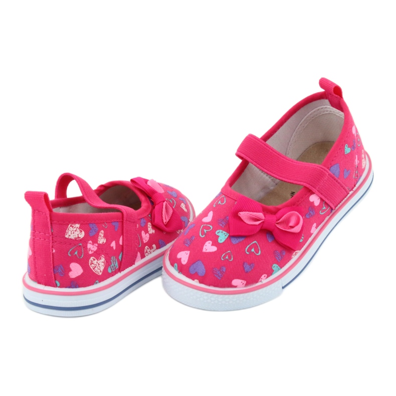 Nœud ballerines insert cuir Atletico blanche violet rose 4