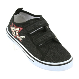 Baskets velcro jean Atletico noir 1