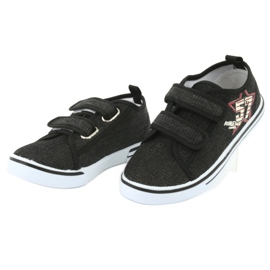 Baskets velcro jean Atletico noir 3