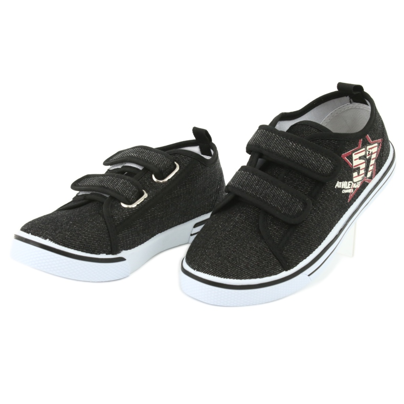 Baskets velcro jean Atletico noir 3