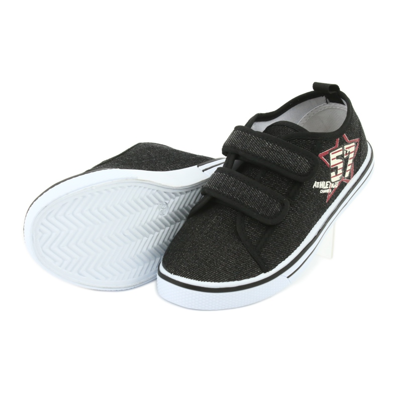 Baskets velcro jean Atletico noir 5