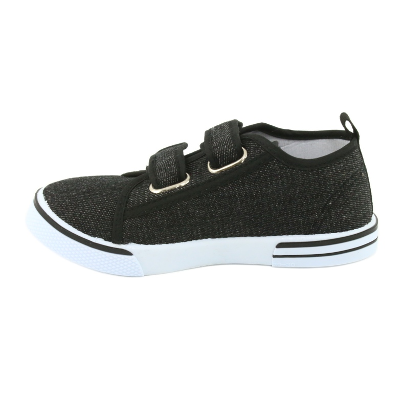 Baskets velcro jean Atletico noir 2