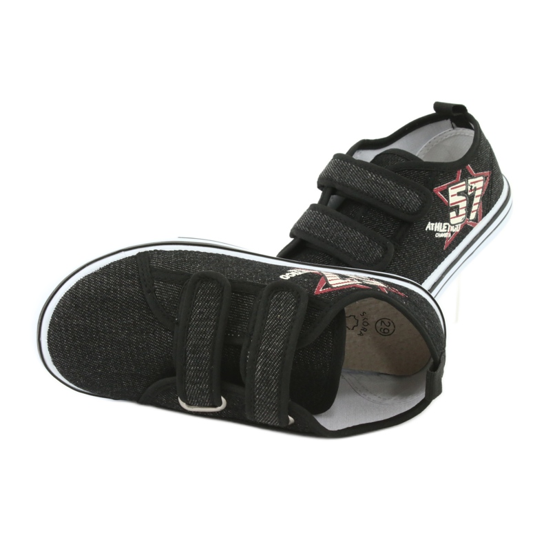 Baskets velcro jean Atletico le noir 6