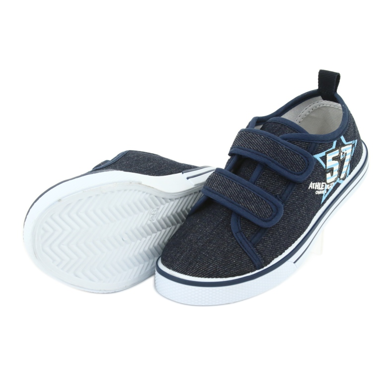 Baskets velcro jean Atletico bleu marine 5
