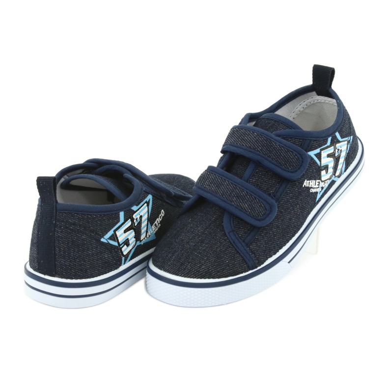 Baskets velcro jean Atletico bleu marin 4