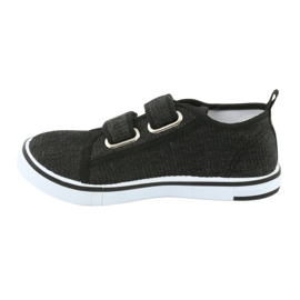 Baskets velcro jean Atletico noir 2