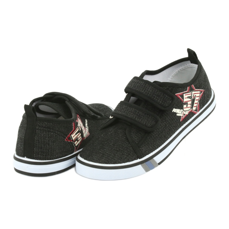 Baskets velcro jean Atletico noir 4