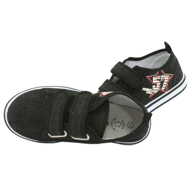 Baskets velcro jean Atletico noir 6